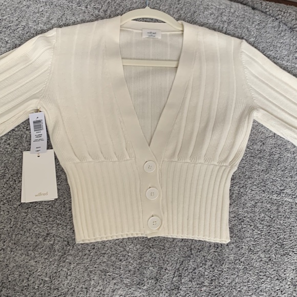 COPY - Wilfred Plunge Front Sweater - Light Birch XS - Picture 3 of 5